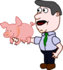 Man Holding A Pig Clip Art